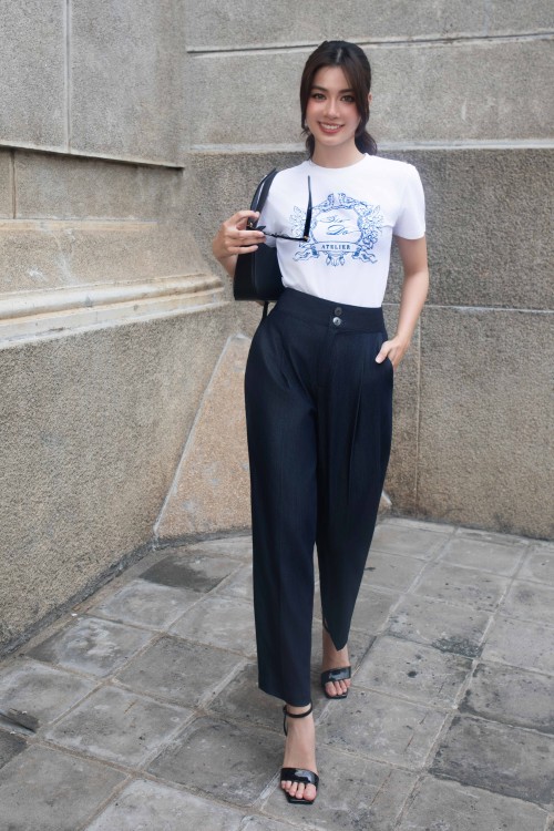 Sixdo Dark Navy Denim Baggy Pants